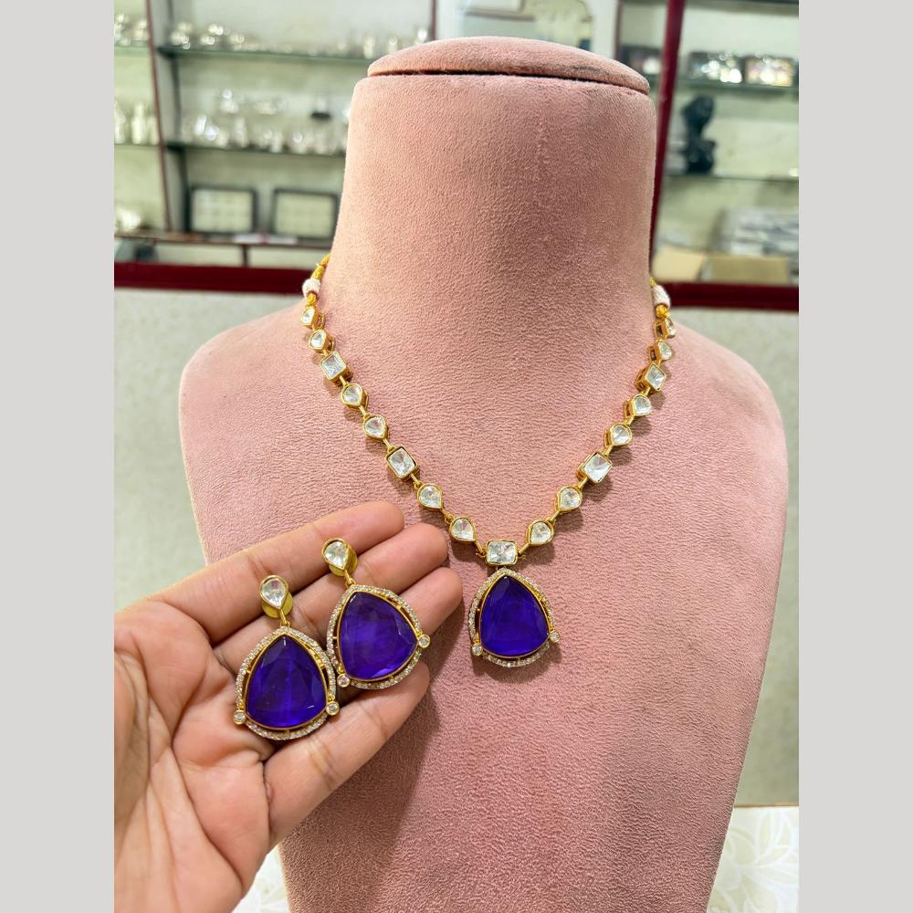 JCM Ethnic Polki Kundan And Austrain Stone Necklace Set