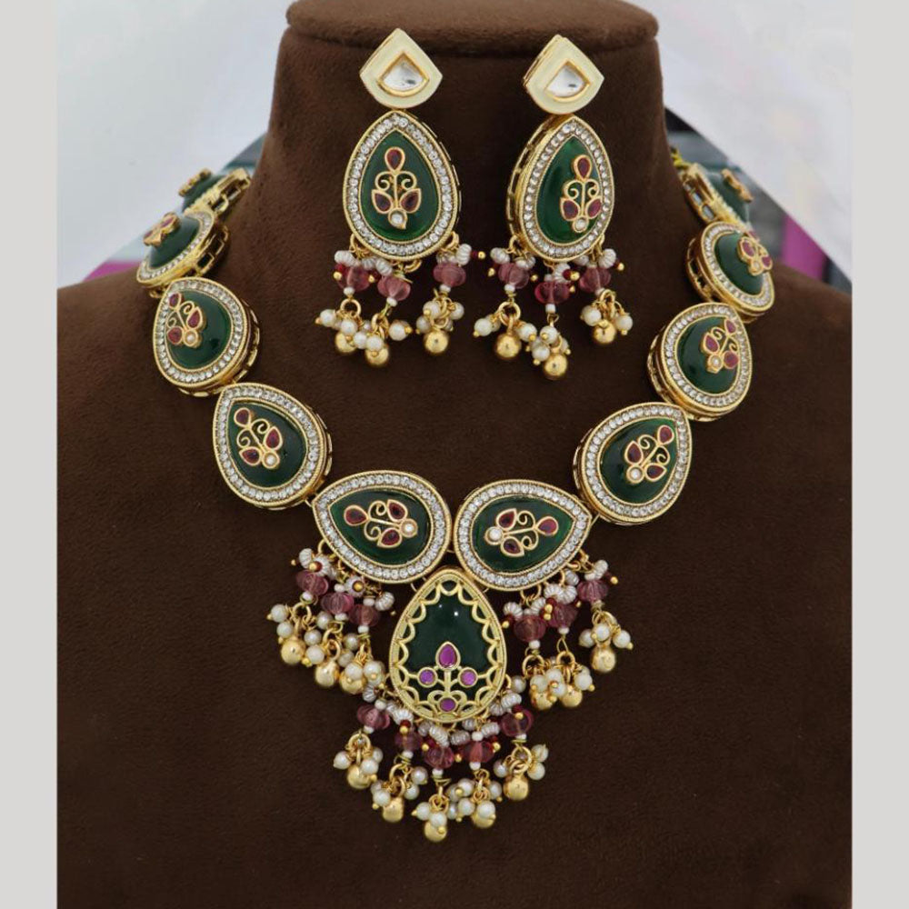 JCM Luxury Pota Stone Beads And Pearl Necklace Set