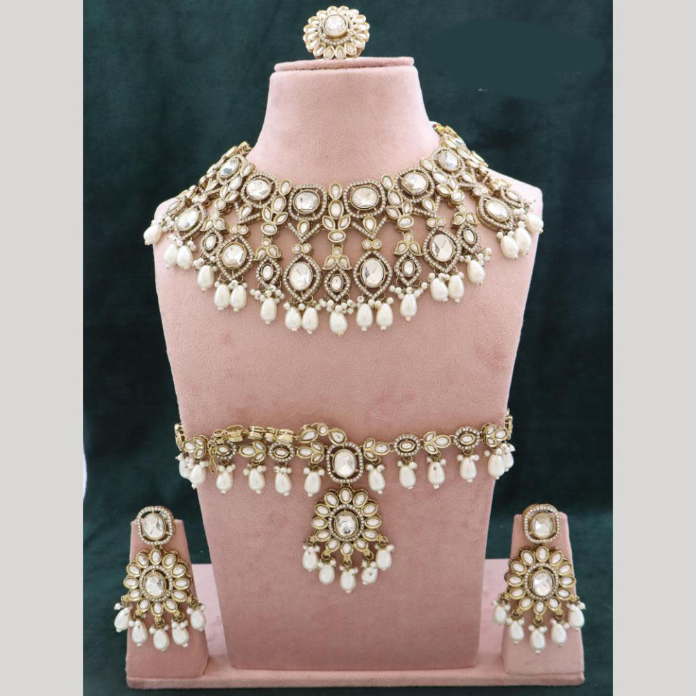 JCM Heritage Style Pota Stone Beads And Pearl Necklace Set