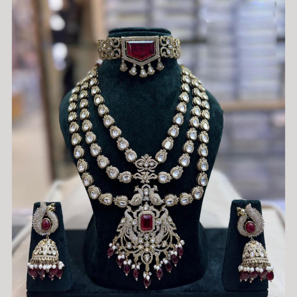 JCM Ethnic Polki Kundan And Austrain Stone Necklace Set