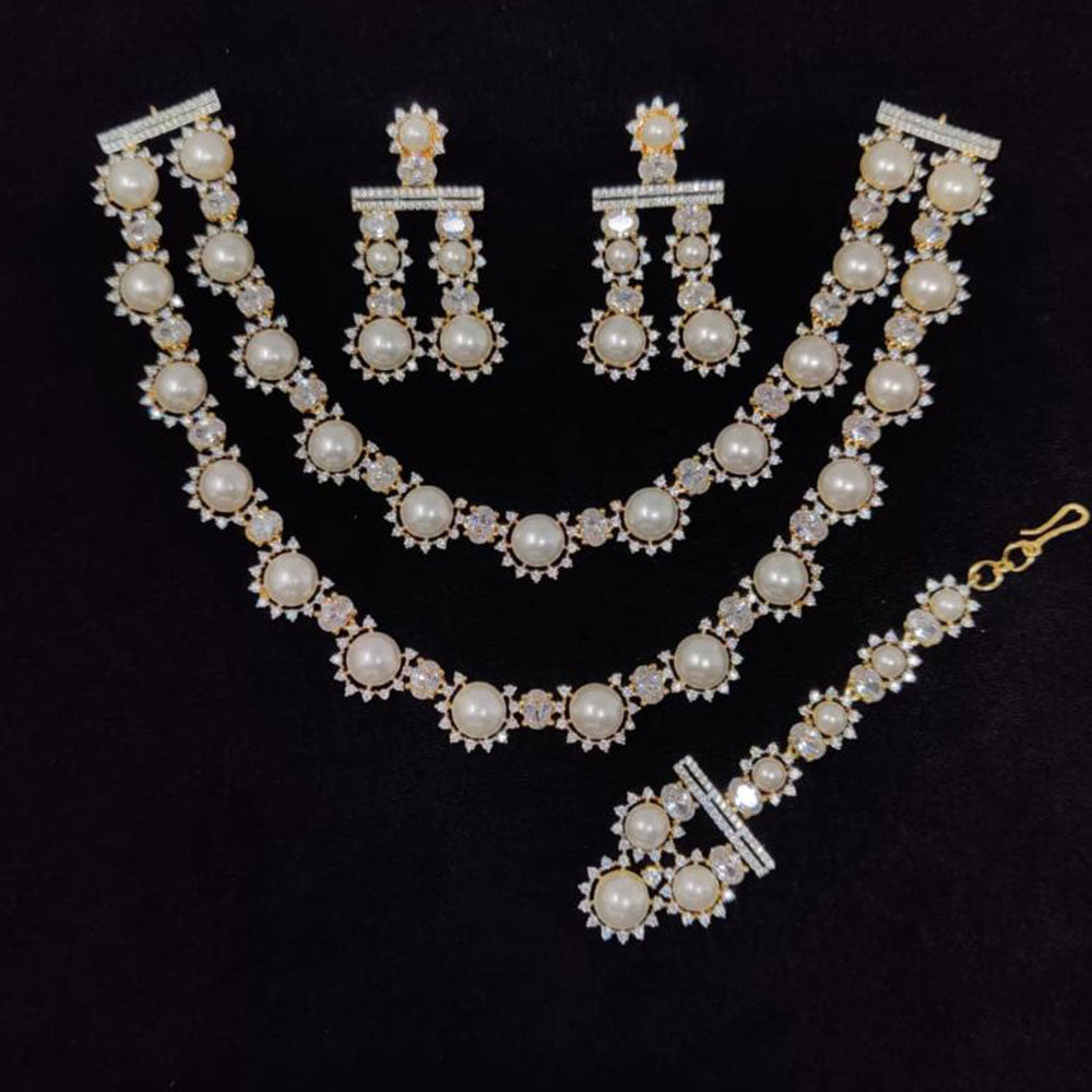 JCM Elegant Austrian Stone And Beads Necklace Set