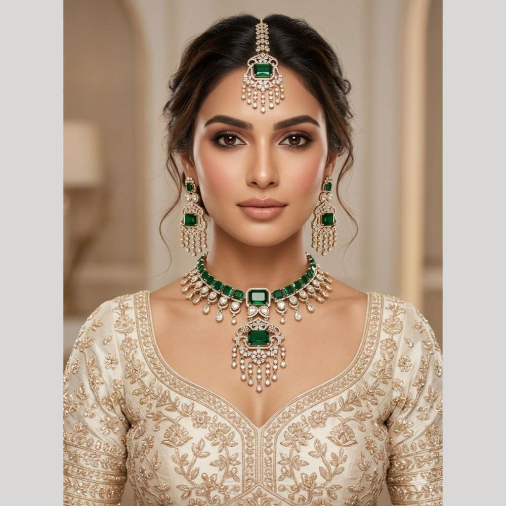 JCM Elegant Crystal Stone And Austrian Stone Necklace Set
