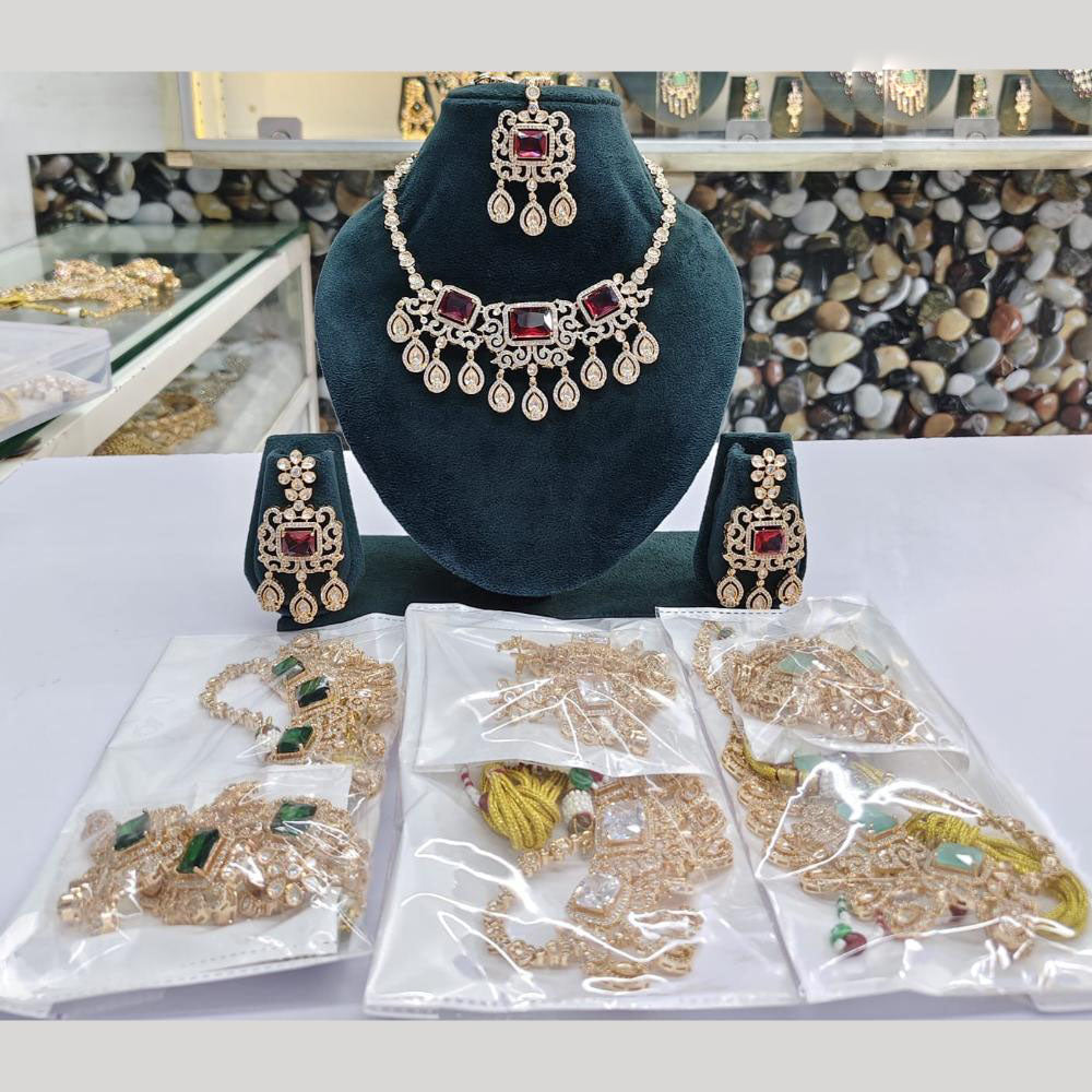 JCM Elegant Crystal Stone And Austrian Stone Necklace Set