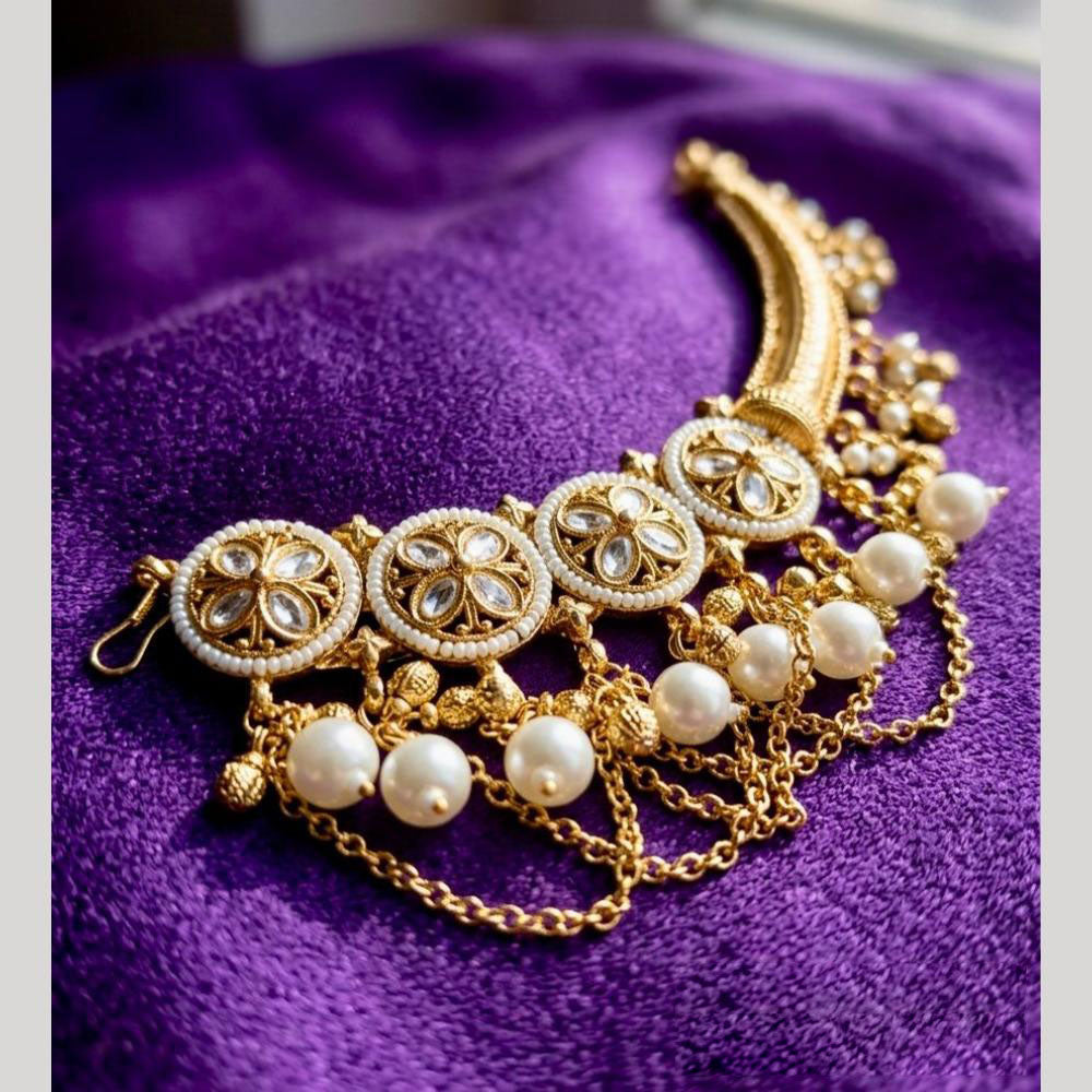 JCM Fancy Pota Stone And Pearl Kanchain