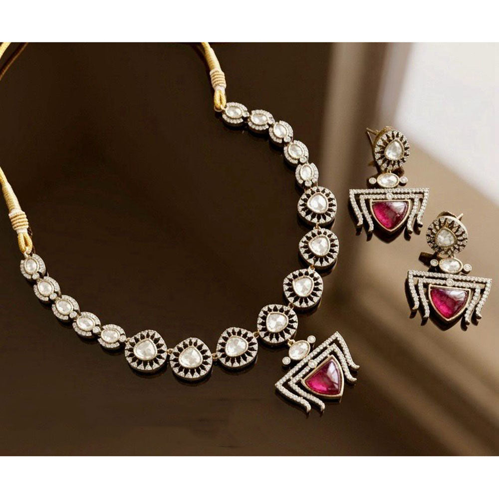 JCM Premium Pota Stone And Austrian Stone Necklace Set