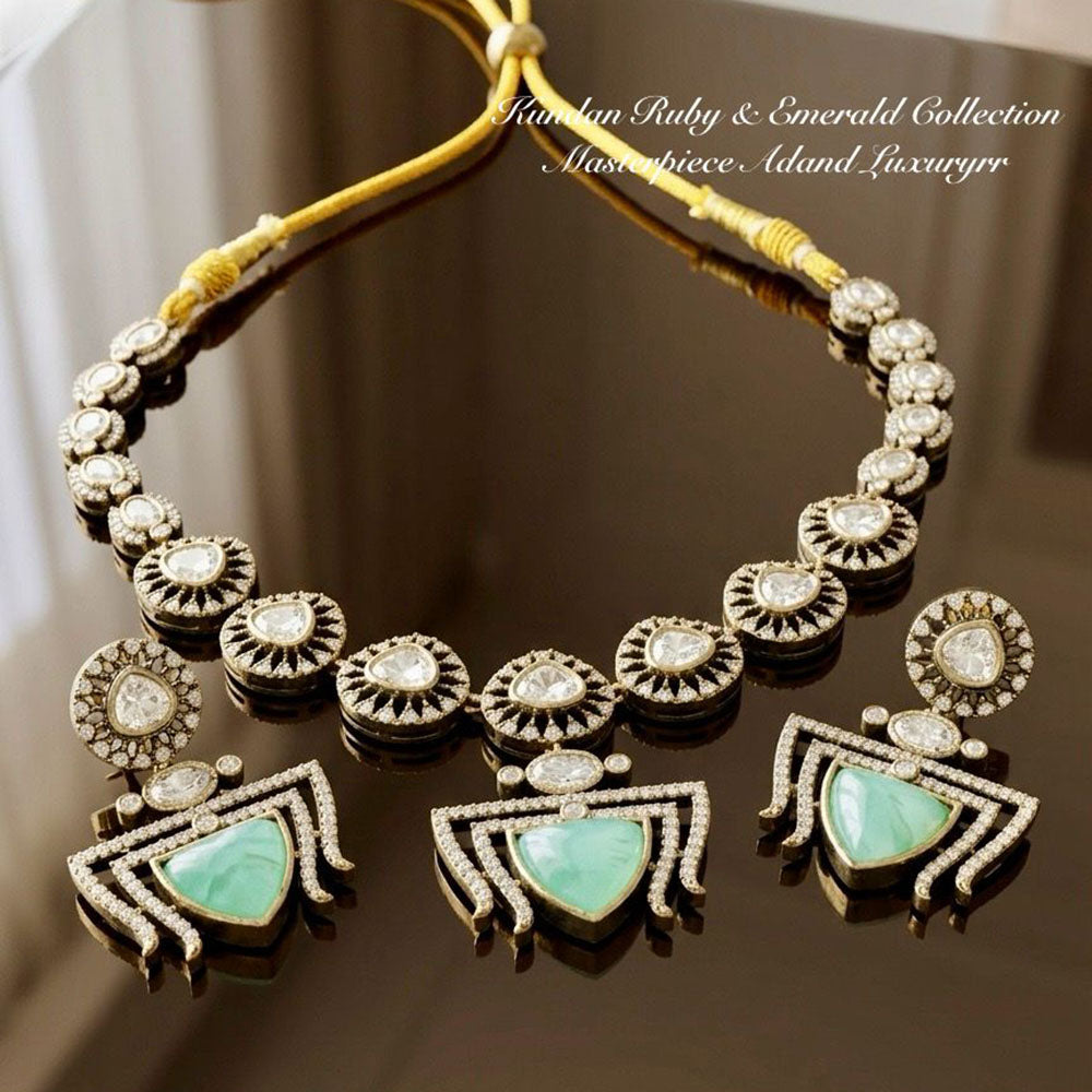 JCM Premium Pota Stone And Austrian Stone Necklace Set