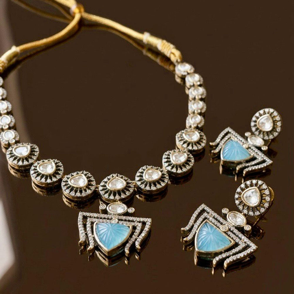 JCM Premium Pota Stone And Austrian Stone Necklace Set