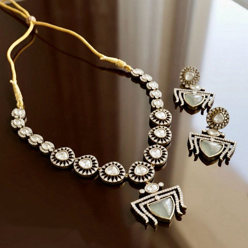 JCM Premium Pota Stone And Austrian Stone Necklace Set