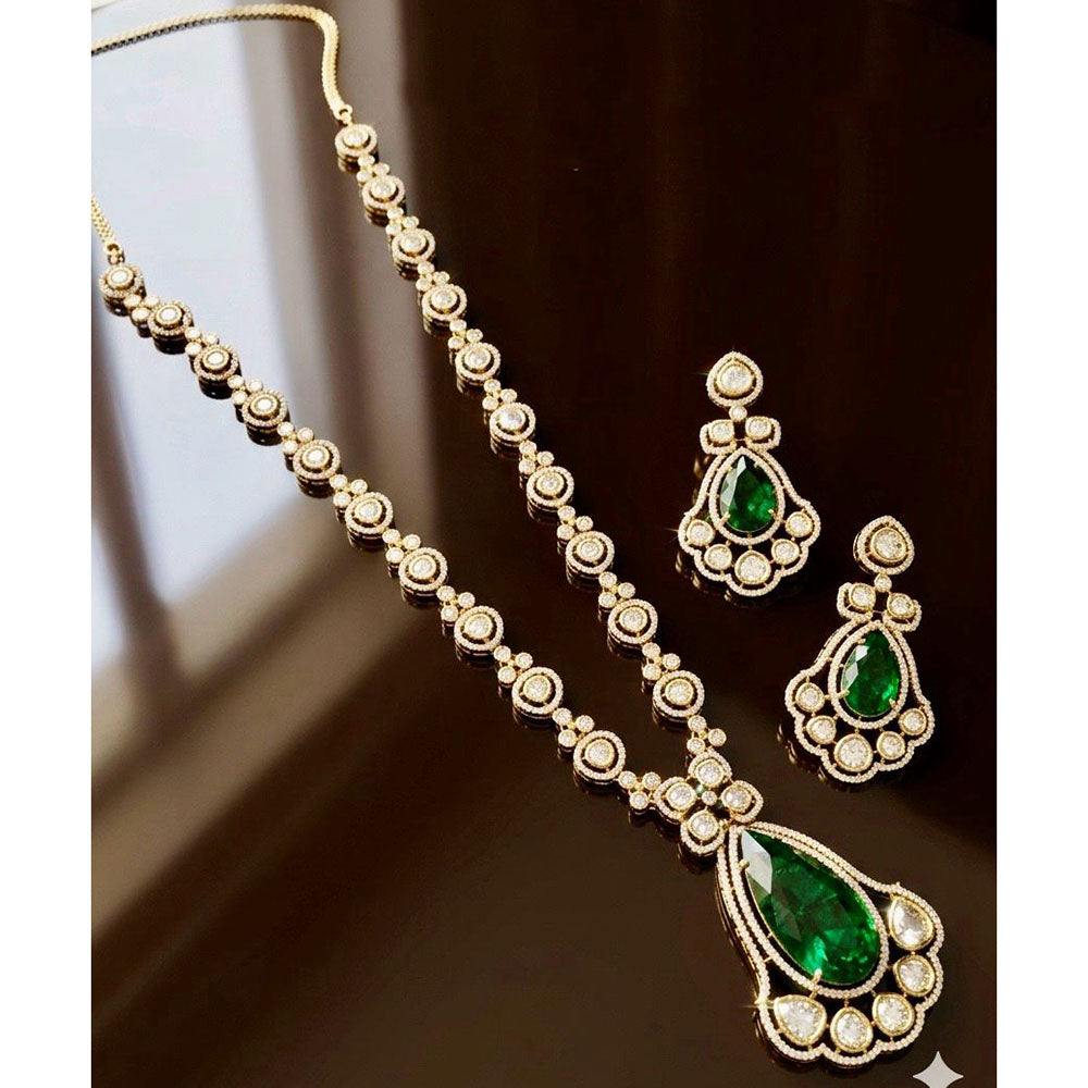 JCM Premium Pota Stone And Austrian Stone Necklace Set