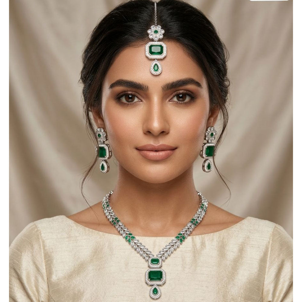 JCM Sparkling American Diamond Necklace Set