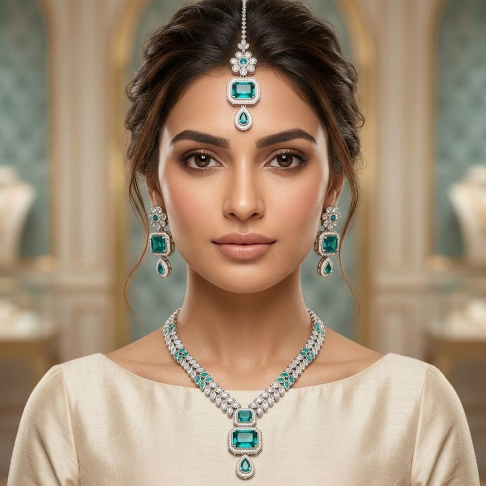 JCM Sparkling American Diamond Necklace Set