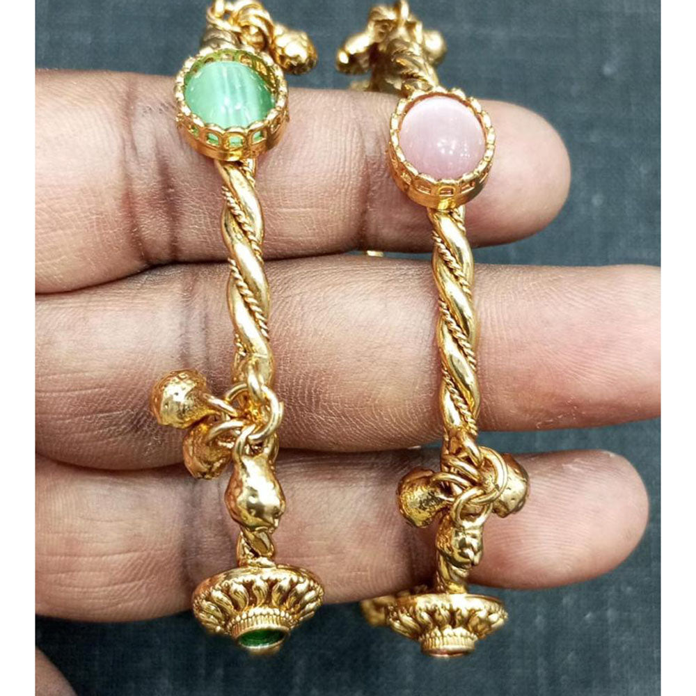 JCM Heritage Style Pota Stone Bangles Set