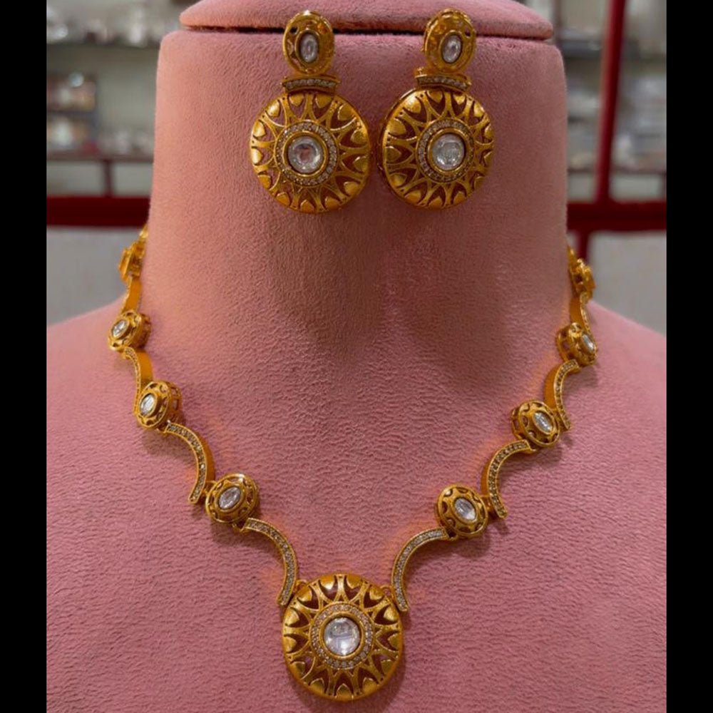 JCM Grand Kundan Stone And Austrian Stone Statement Necklace Set