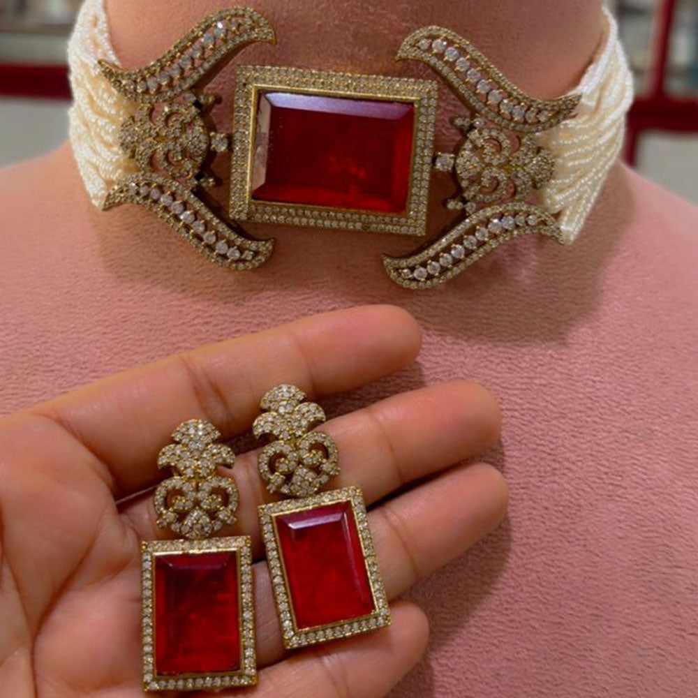 JCM Heritage Crystal Stone And Austrian Stone Choker Necklace Set