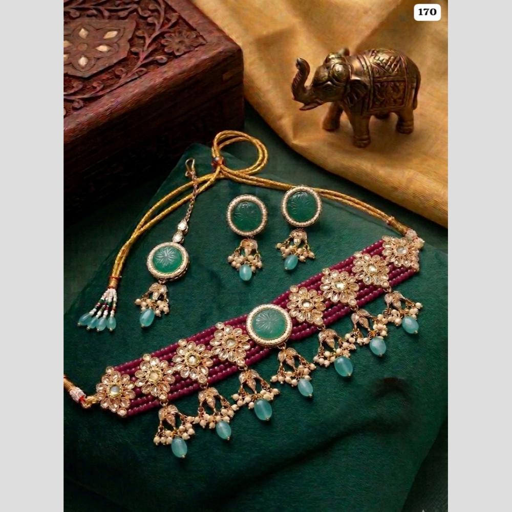 JCM Pota Stone And Pearl Choker Necklace Set