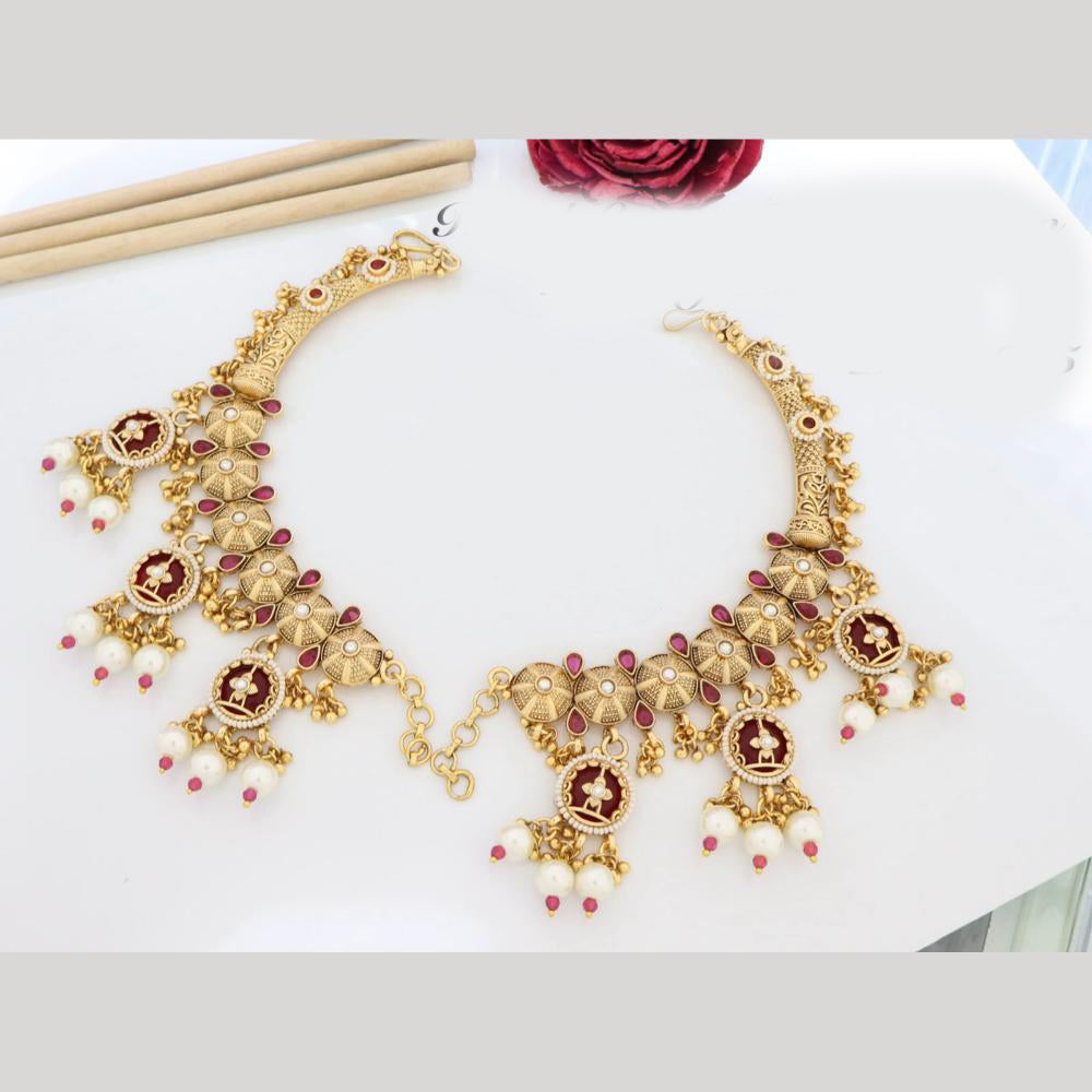 JCM Designer Pota Stone And Pearl Kanchain