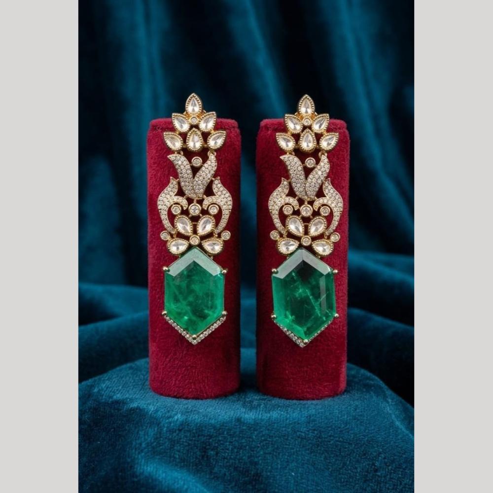 JCM Premium Polki Kundan Stone Designer Dangler Earrings for Women