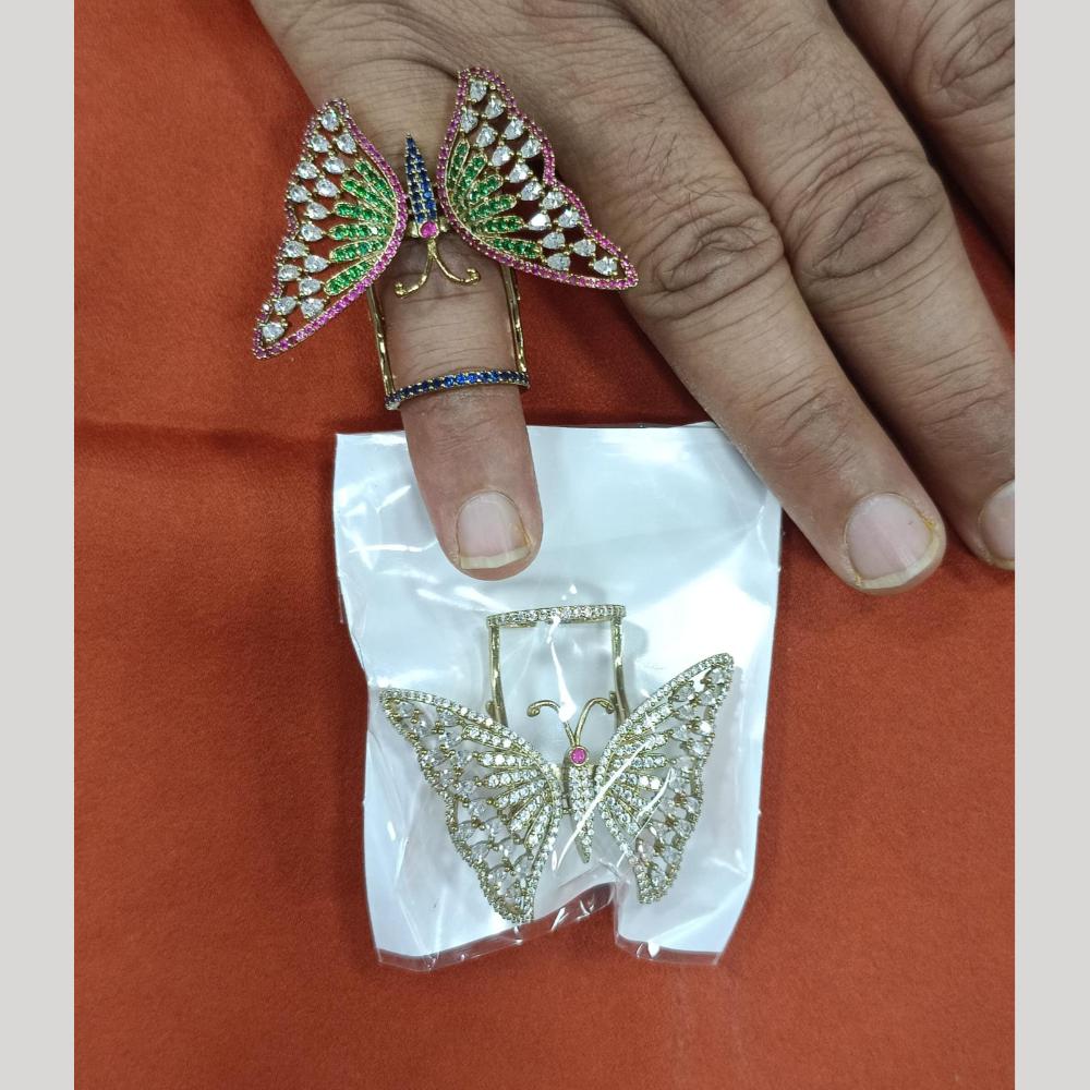 JCM Heritage American Daimond And Austrian Stone Butterfly Finger Ring