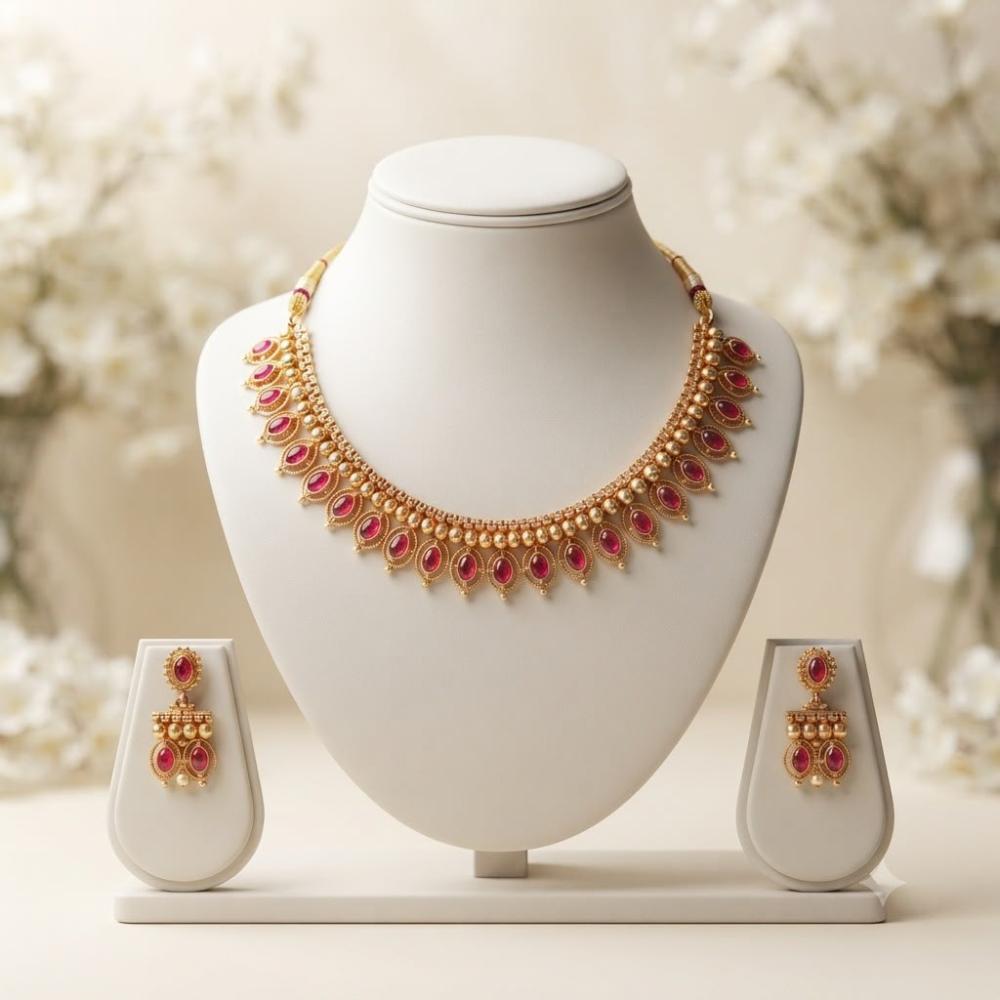 JCM Exquisite Pota Stone Necklace Set