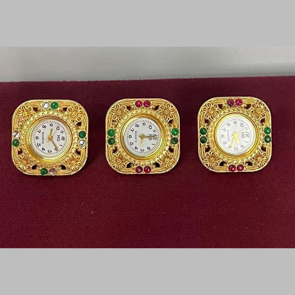 Jcm Borivali Gold Plated Austrian Stone Watch Ring
