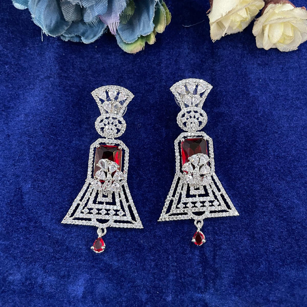 Suman Art Sparkling American Diamond Dangler Earrings