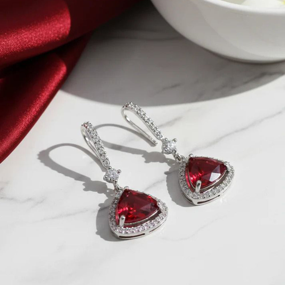 Jewel Treatzz Elegant Triangle Hook American Daimond Dangler Earrings (Pack of 10)