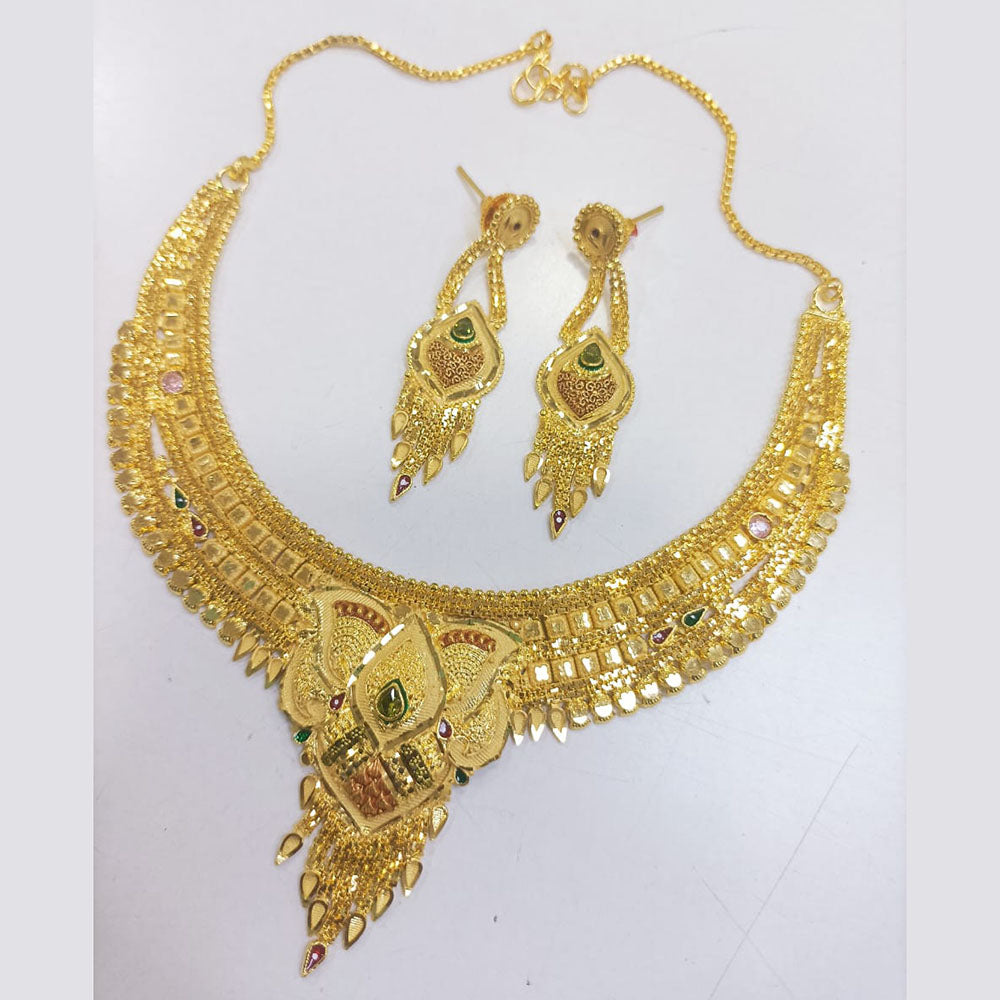 Gold necklace set online designs with weight