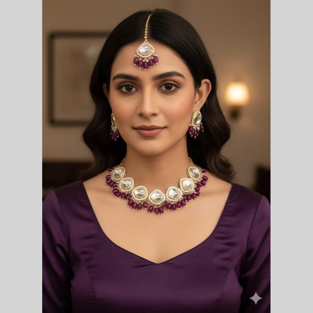 Naitika Arts Classic Kundan Stone And Pearl Necklace Set