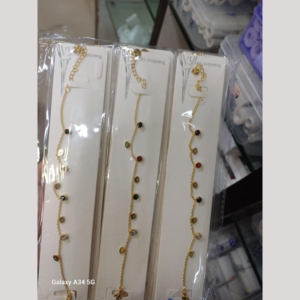 Tarohi Jewels Gold Plated Austrian Stone Adjustable Bracelet