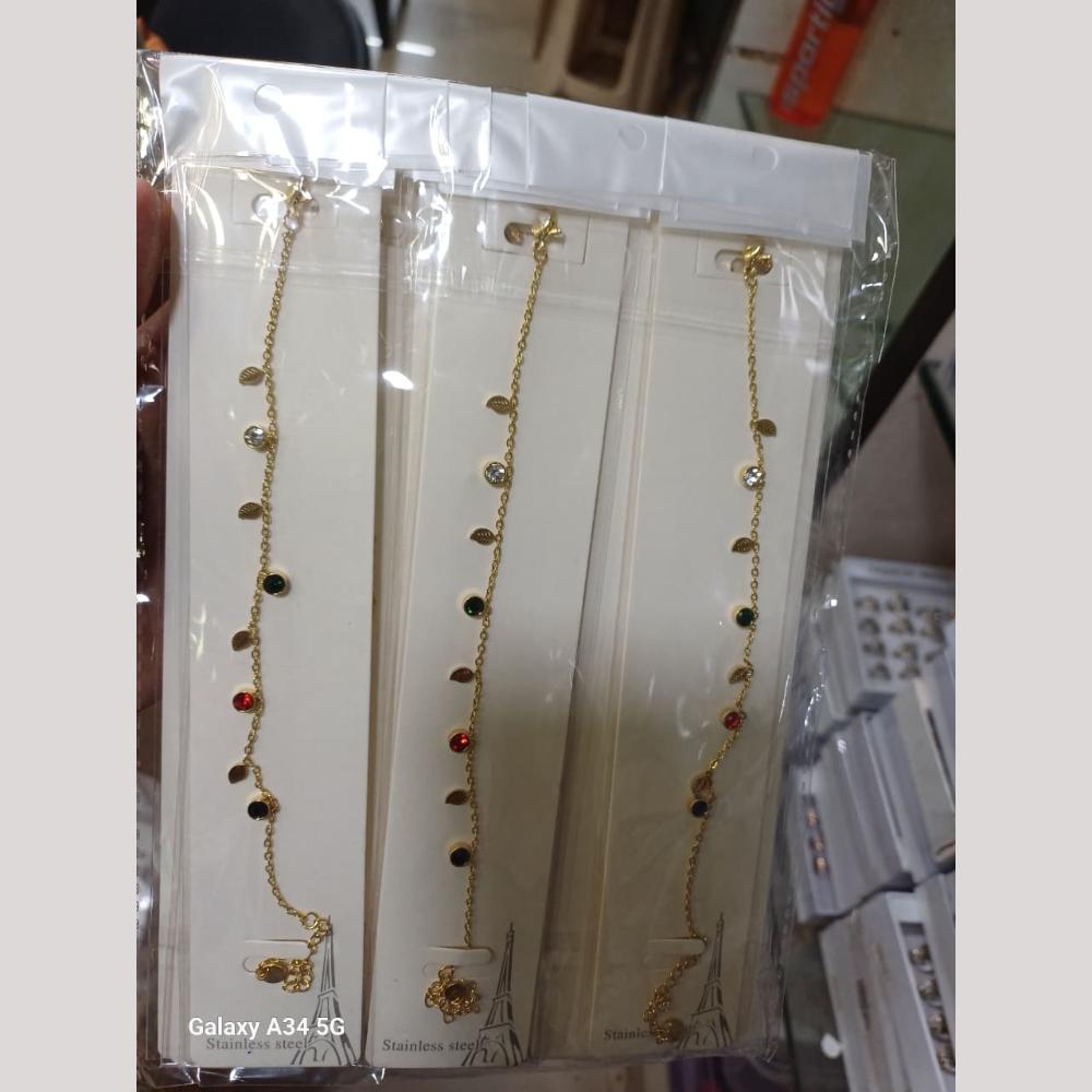 Tarohi Jewels Gold Plated Austrian Stone Adjustable Bracelet