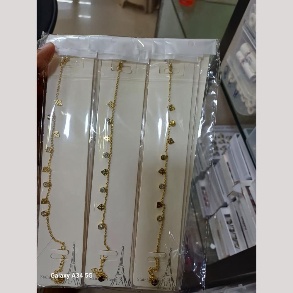 Tarohi Jewels Gold Plated Austrian Stone Adjustable Bracelet