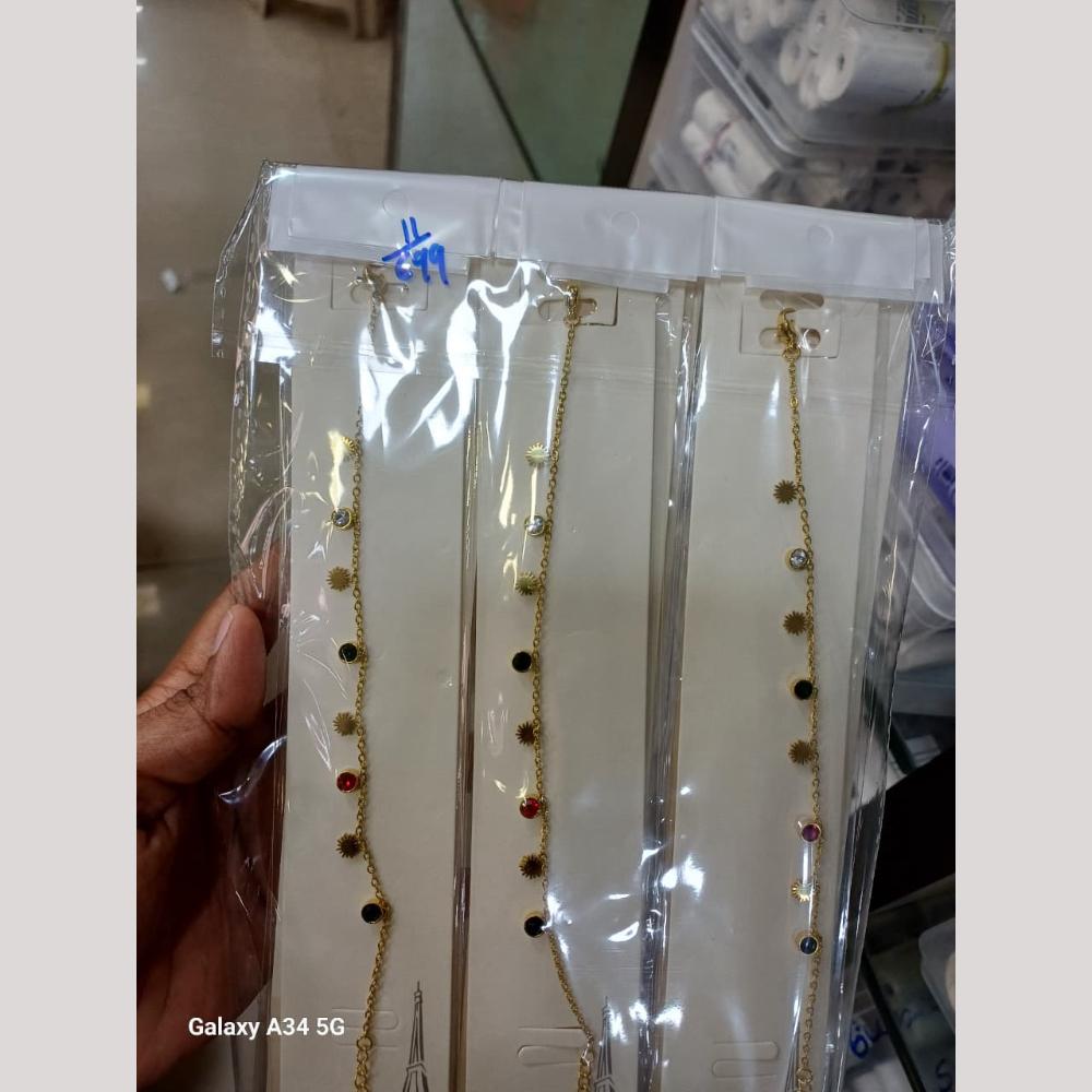 Tarohi Jewels Gold Plated Austrian Stone Adjustable Bracelet