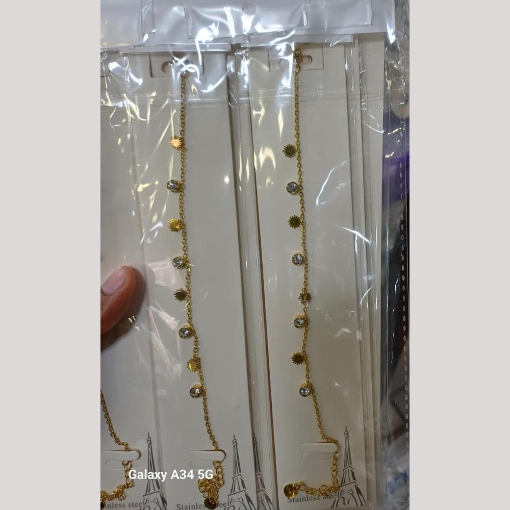 Tarohi Jewels Gold Plated Austrian Stone Adjustable Bracelet