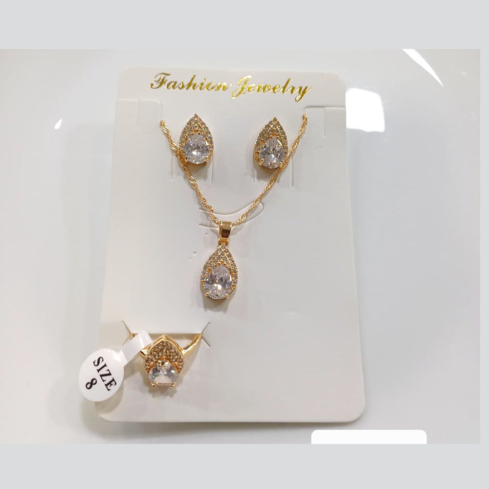 Tarohi Jewels Crystal Stone Chain Pendant Set