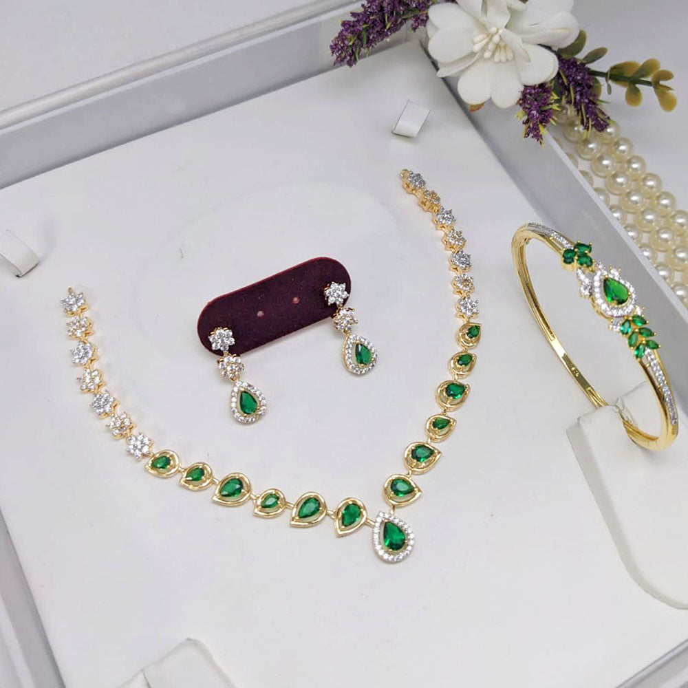 Aamrapali Gold Plated American Diamond Combo Set