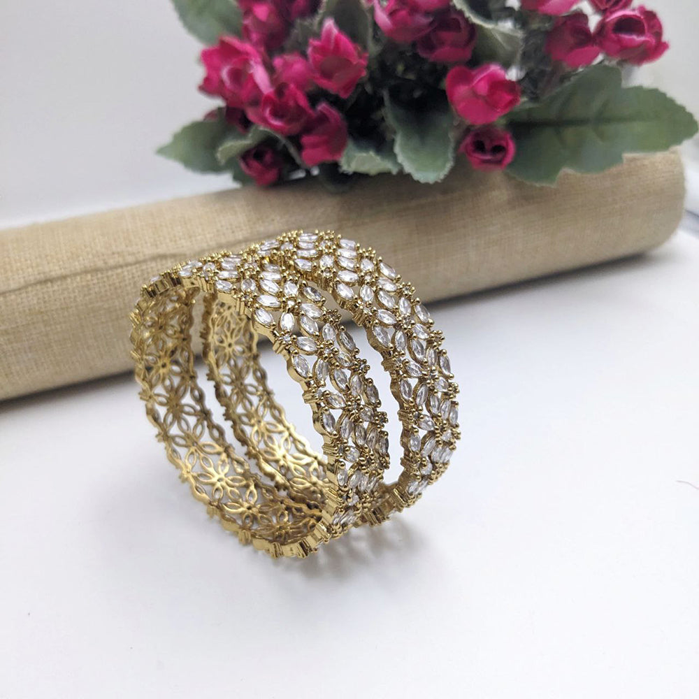Aamrapali Shimmering Crystal Bangles Set for Parties & Events