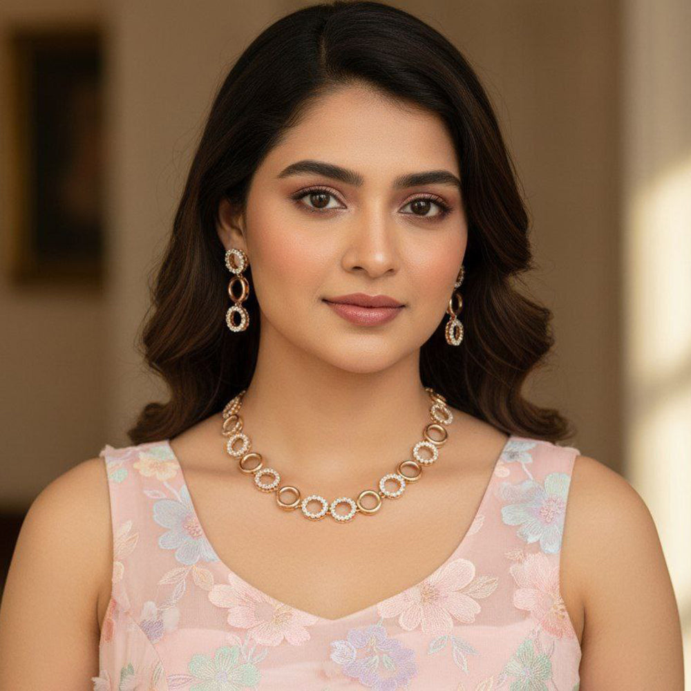 Aamrapali Shimmer Austrian Stone Necklace Set