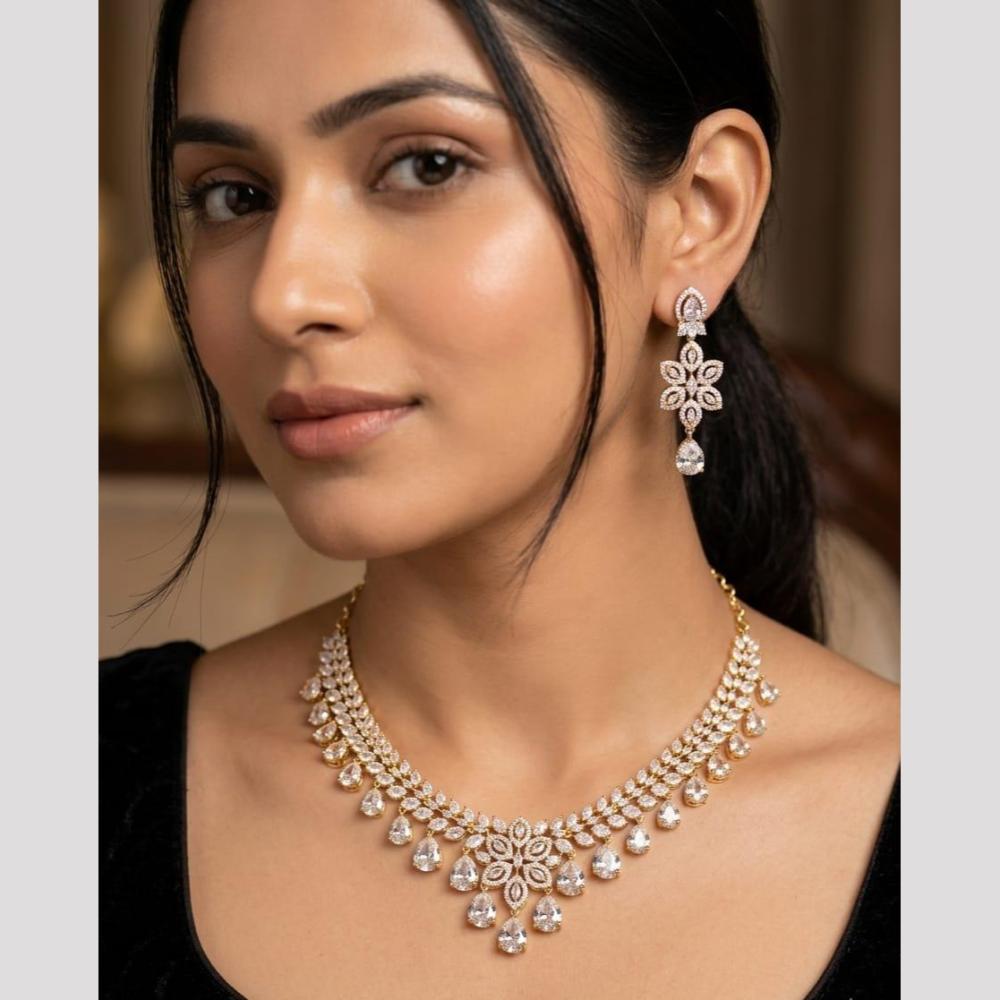 Aamrapali Luxe American Daimond And Austrian Necklace Set