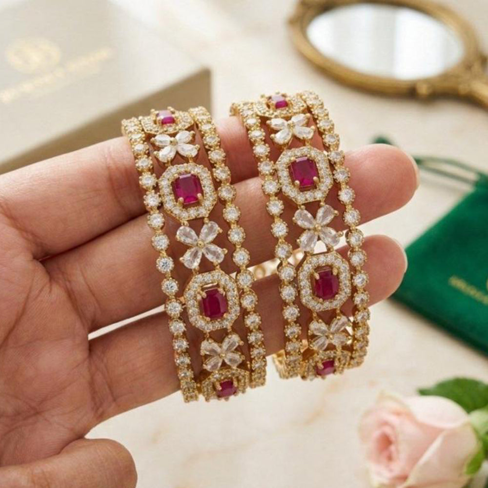 Aamrapali Classic Designer American Diamond Bangles Set for Party & Festive Wear