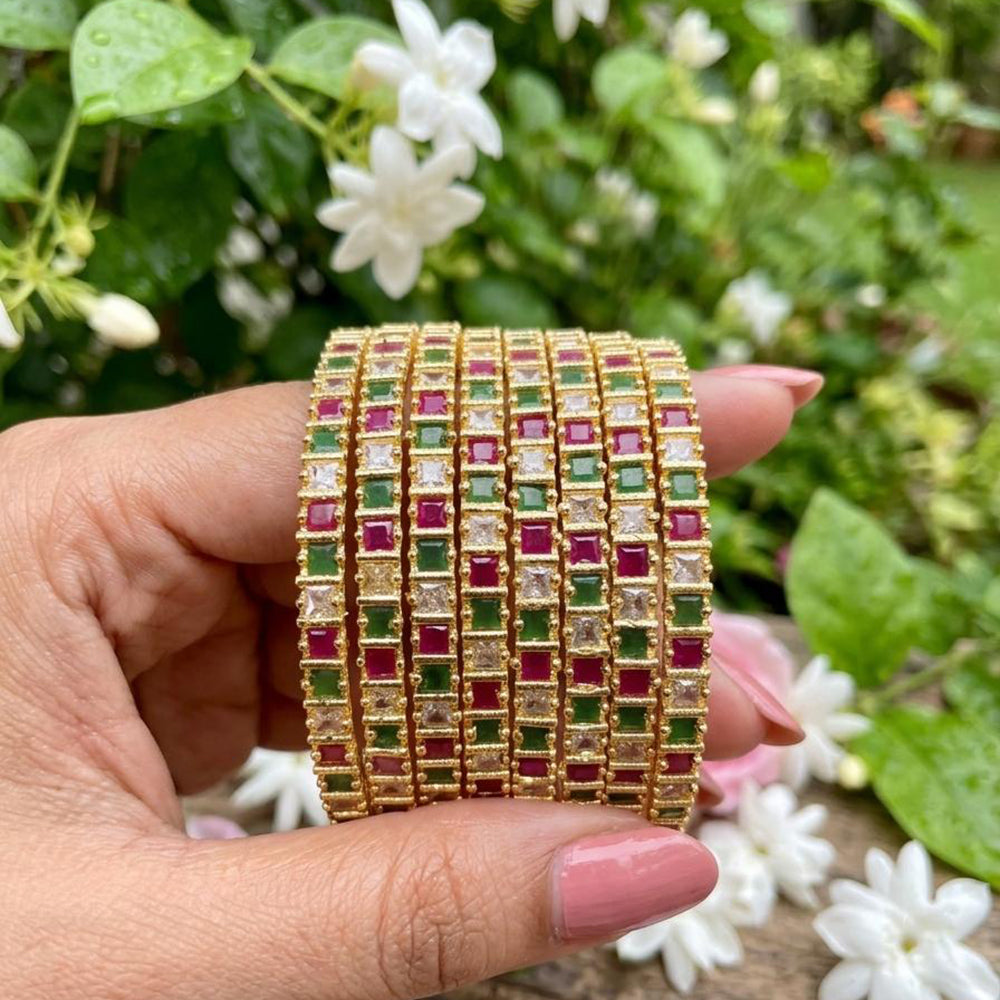 Aamrapali Elegant Pota Stone Bangles Set