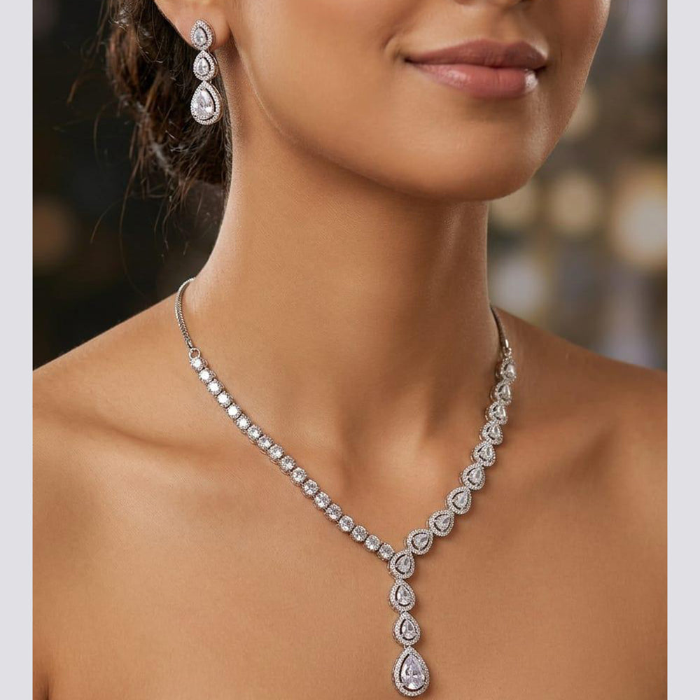 Aamrapali Sparkling American Daimond Neckalce Set