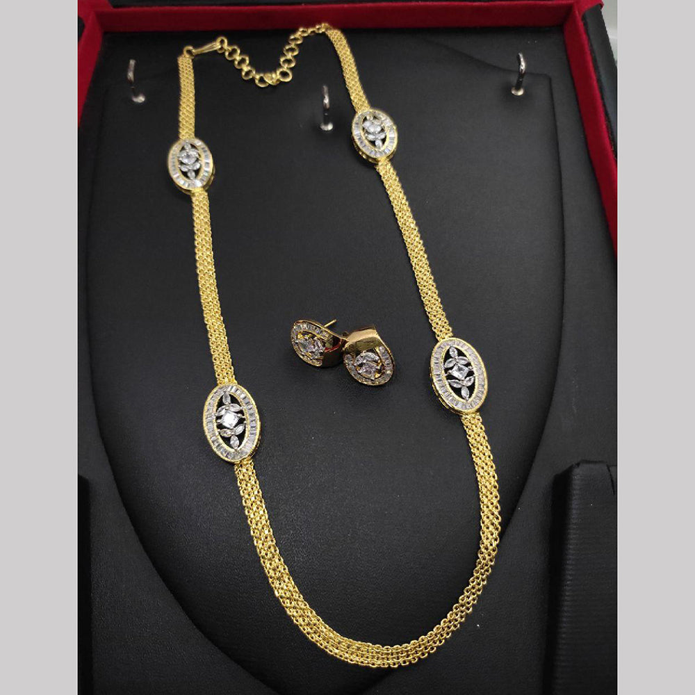 Aamrapali Sparkling American Daimond Long Neckalce Set
