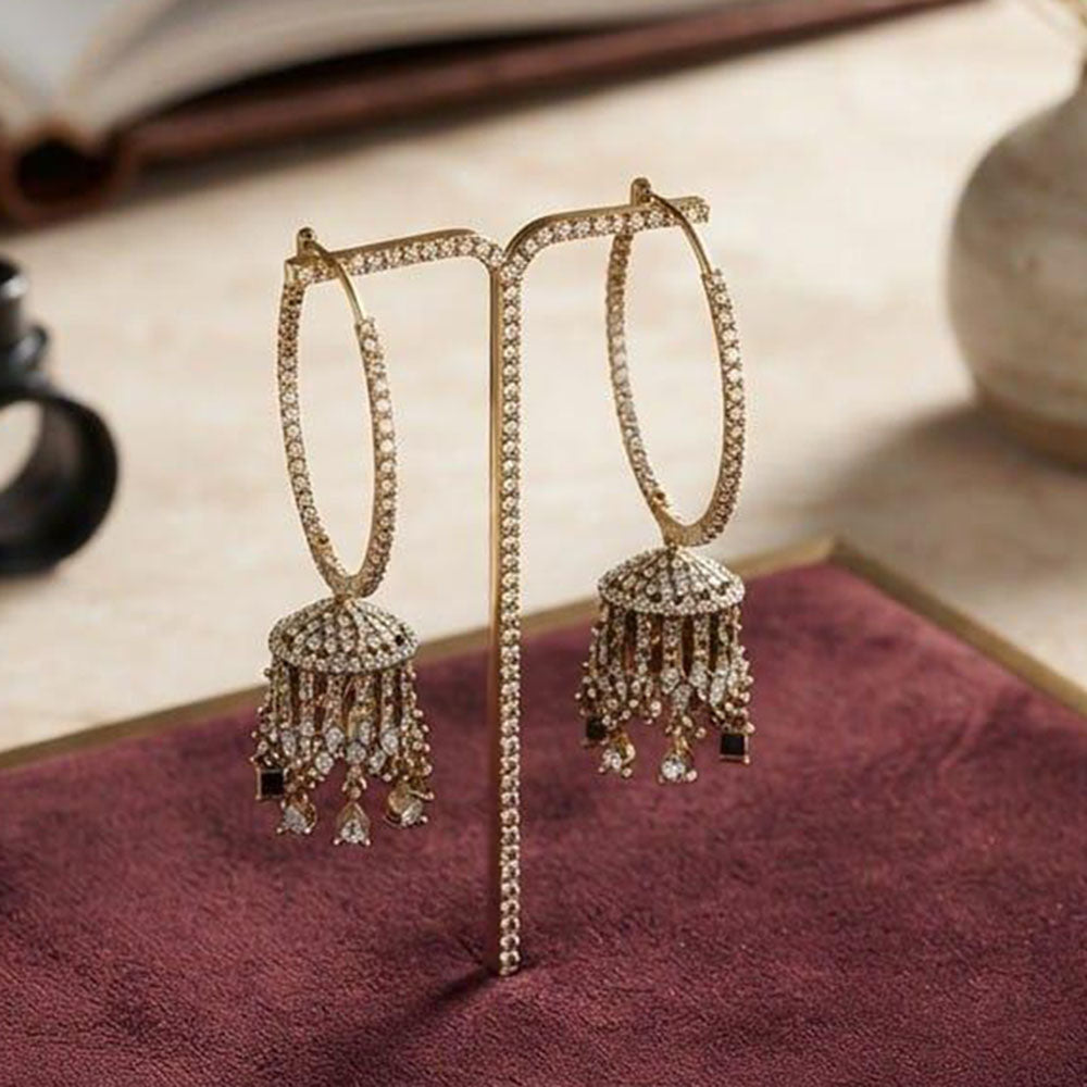 Aamrapli Royal American Diamond Jhumki Earrings