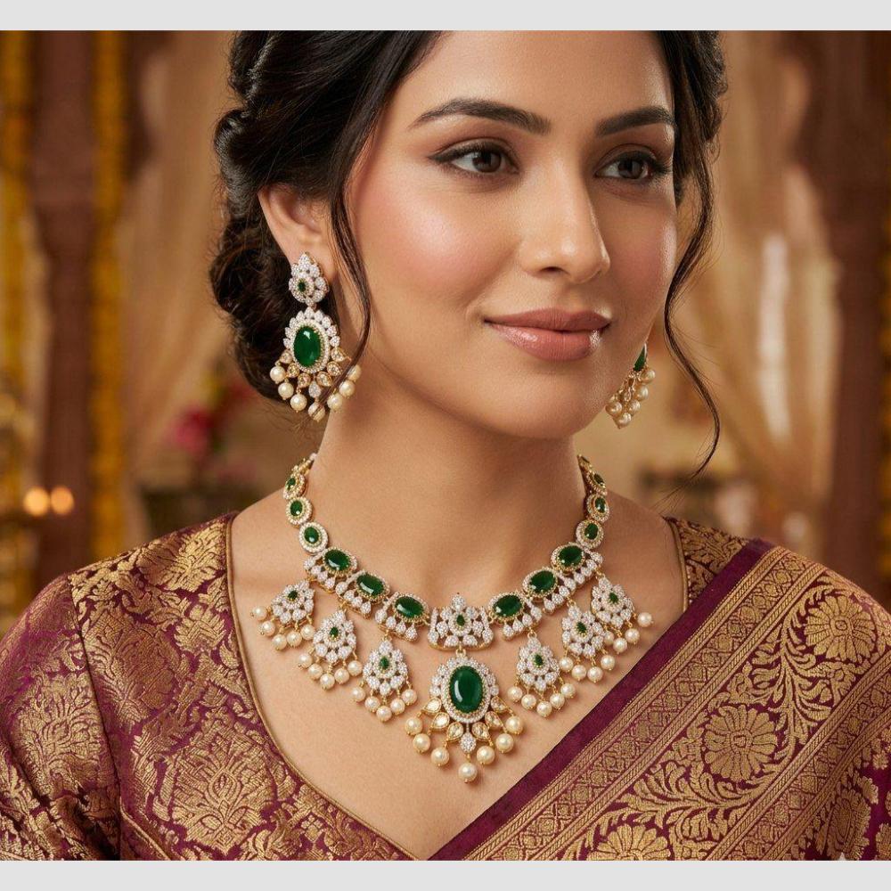 Aamrapali Pota Stone And Pearl Designer Necklace Set