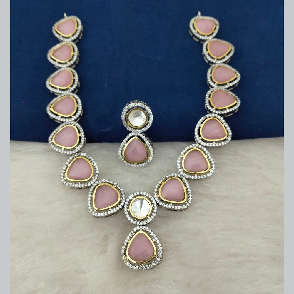 Marudhar Creations Gold Plated Crystal Stone Necklace Set