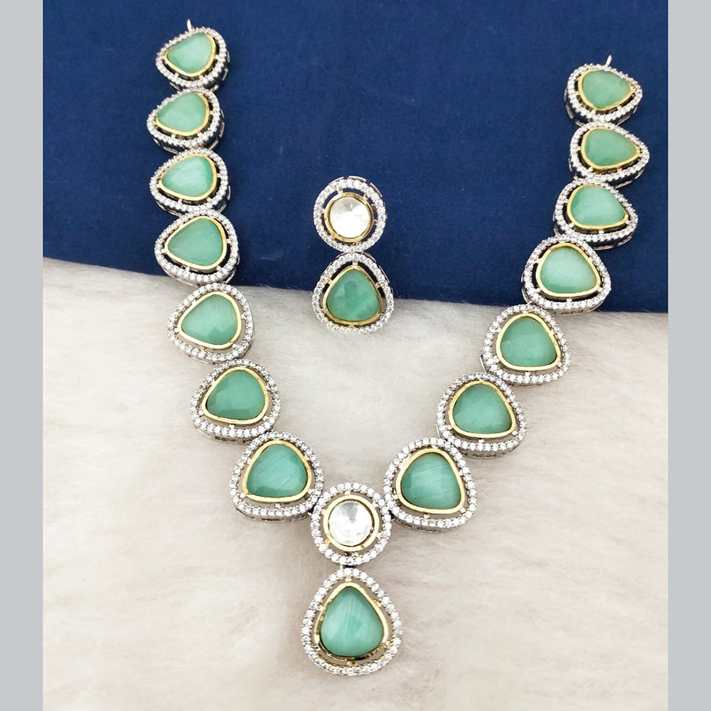 Marudhar Creations Gold Plated Crystal Stone Necklace Set