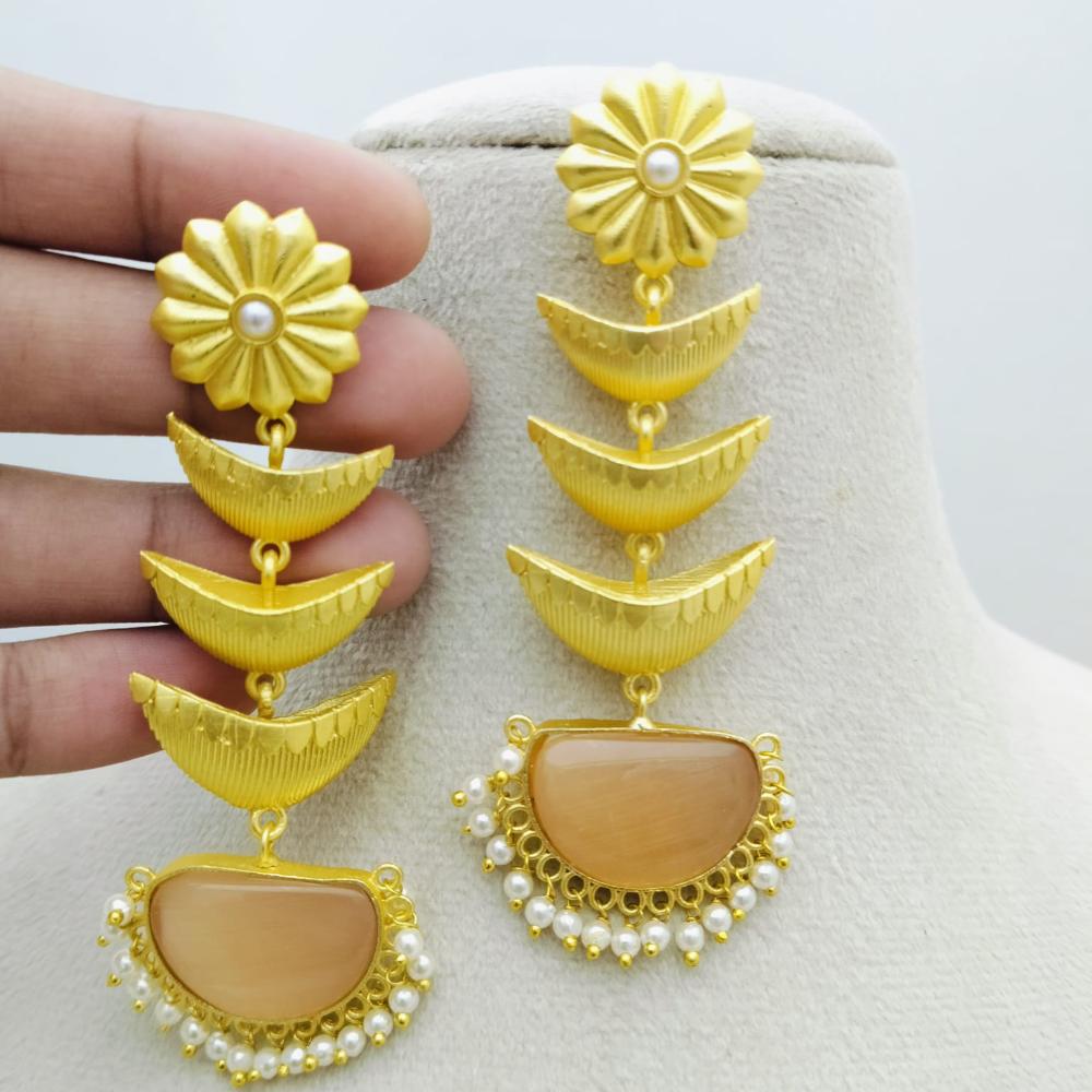 Marudhar Creations Ethereal Tiered Crescent Earrings