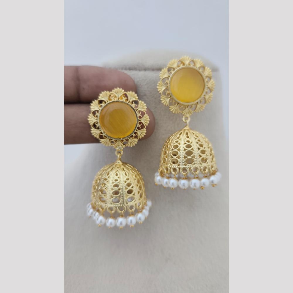 Marudhar Creations Ethereal Lattice Pearl Jhumkas