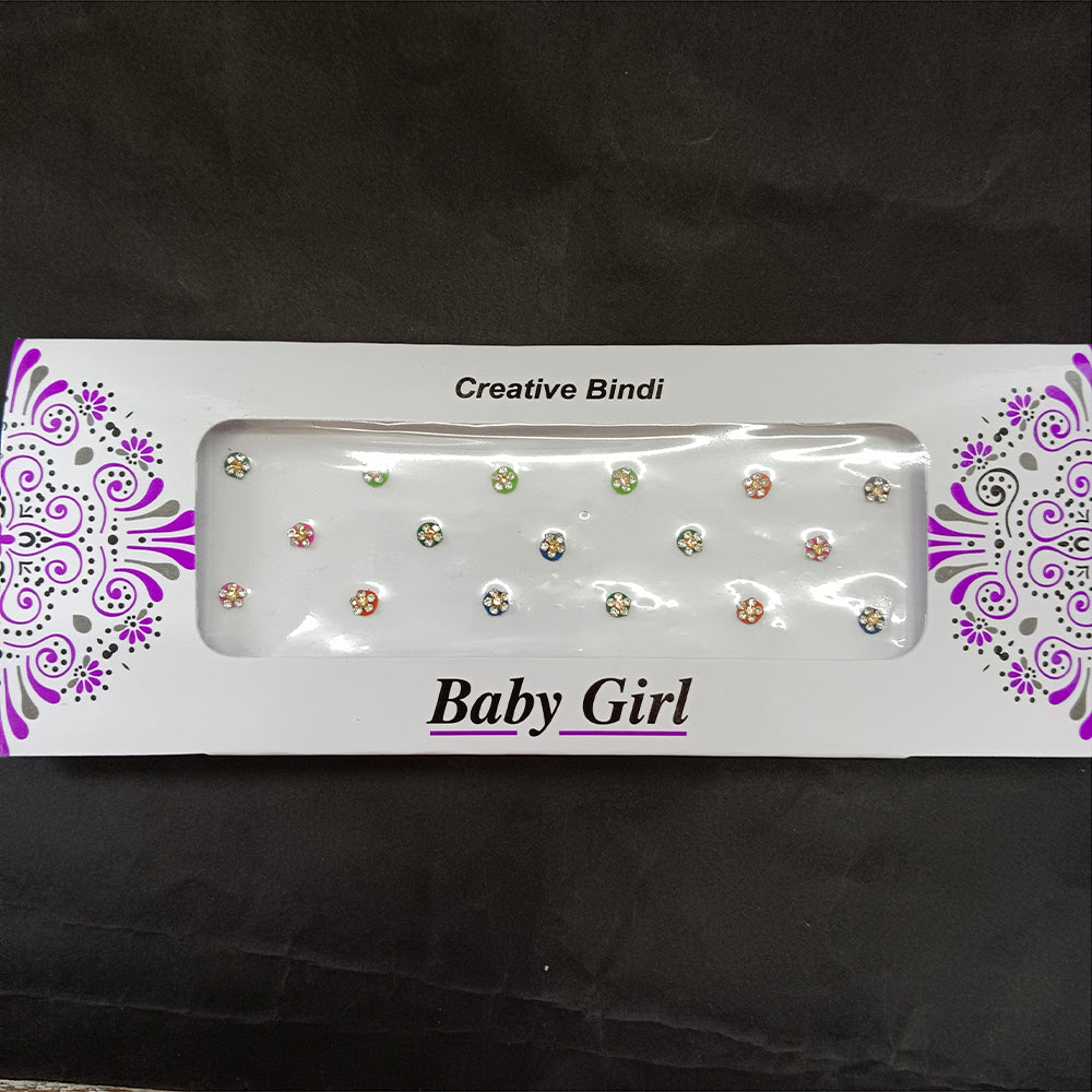 Baby Girl Bindi Austrian Stone Round Shape Velvet Bindi