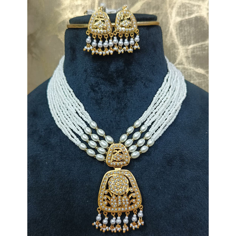 Everlasting Jadau Royal Austrian Stone And Pearl Necklace Set